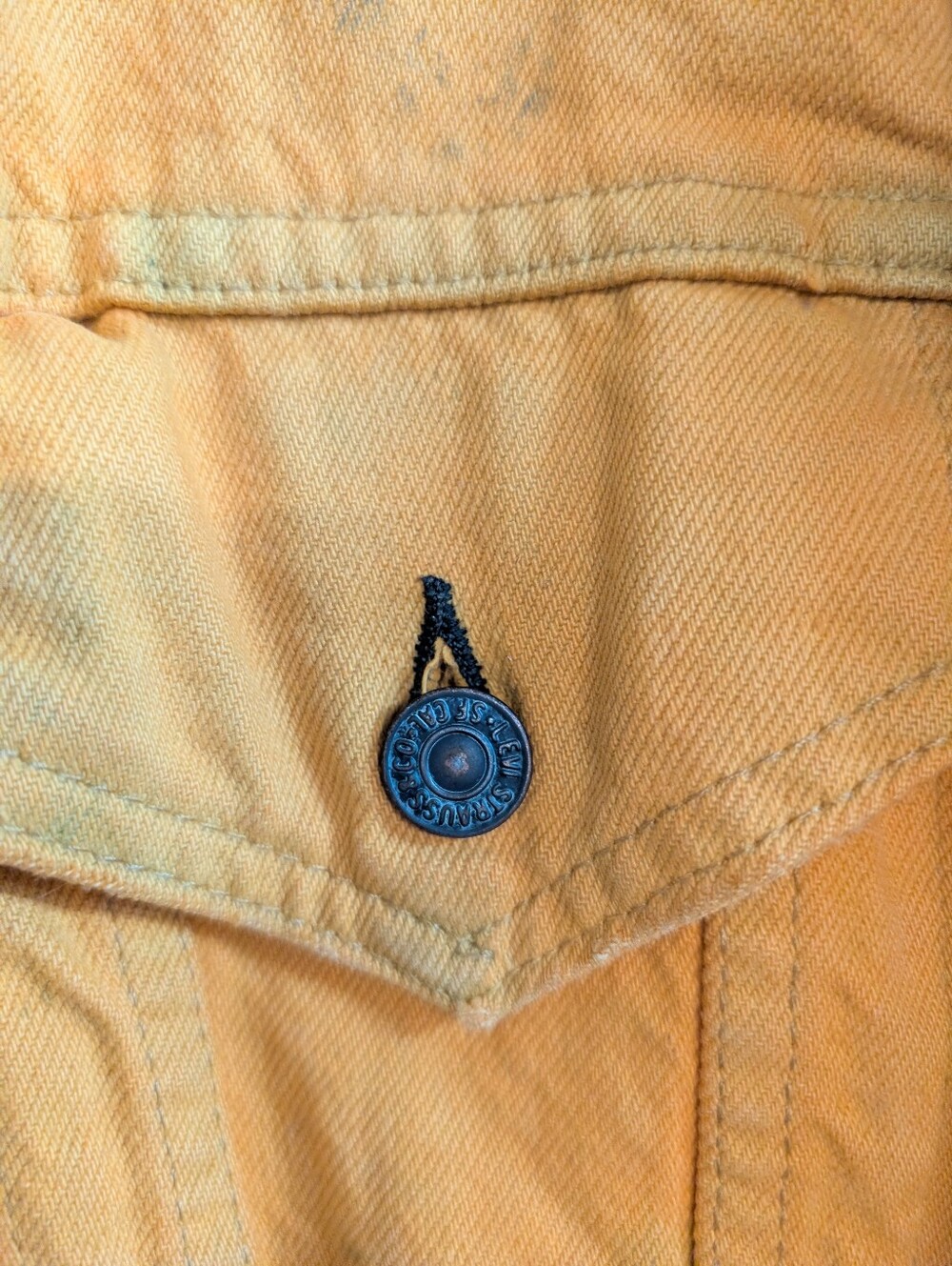 Vintage 70's Levi's Orange Denim Jacket Model 70505 O217 - Picture 3 of 11